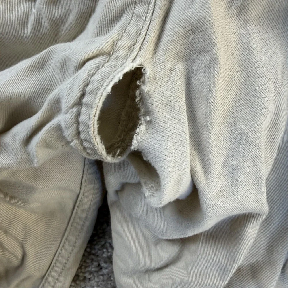 Y2K American Eagle Outfitters Baggy Cargo Shorts Mens 30 Beige Classic Casual
